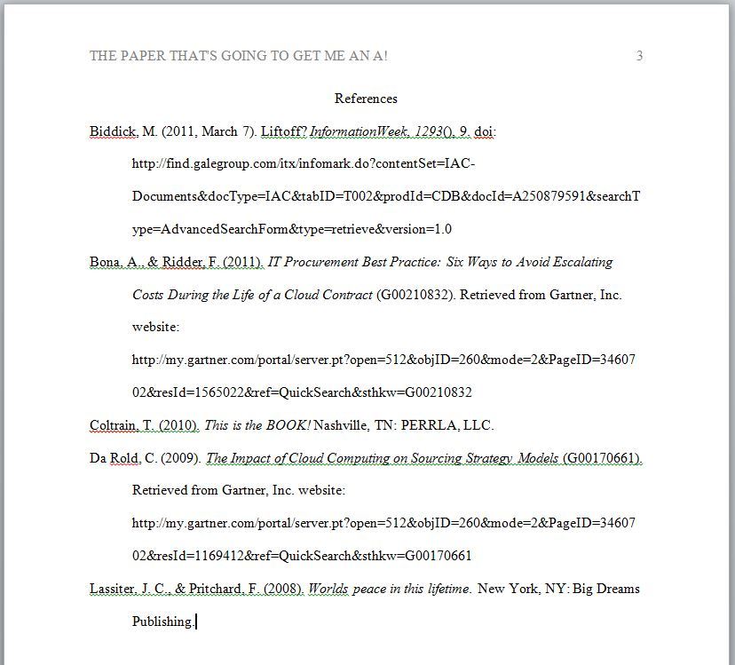 Bibliography page