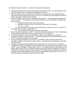 Calorimetry lab report