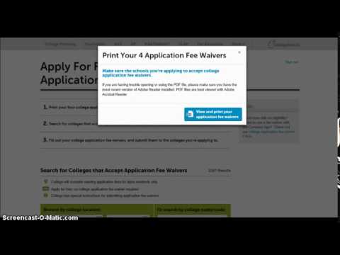 College application fee waiver