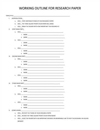 how to write a college term paper outline