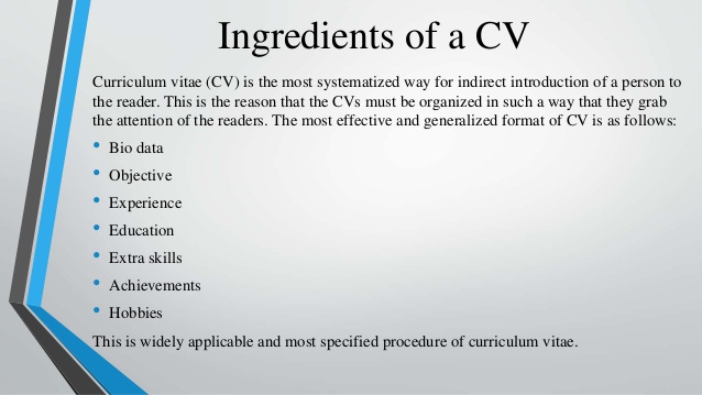 Cv writing