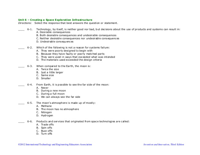 Directions for multiple choice questions