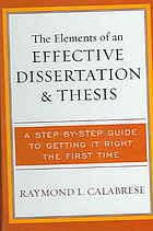 Dissertation and thesis