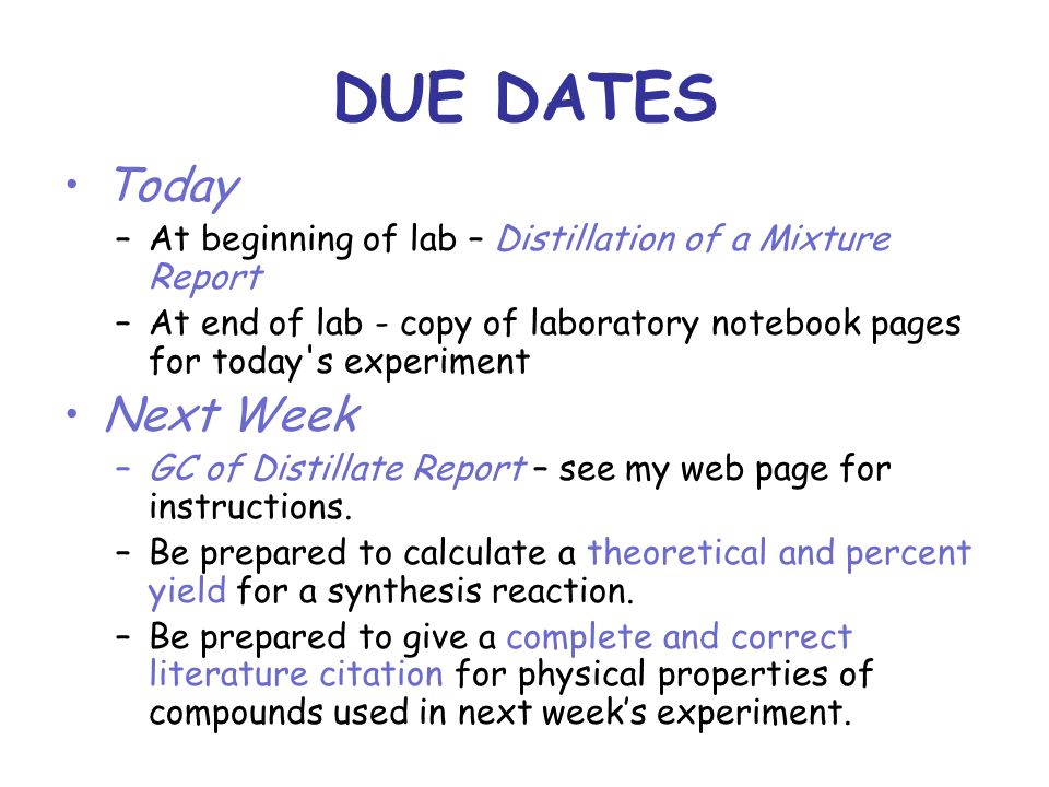 Distillation lab report