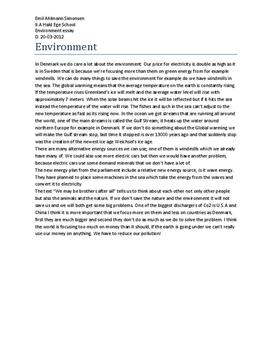 Essay about environment