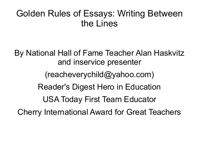 Essay writing rules