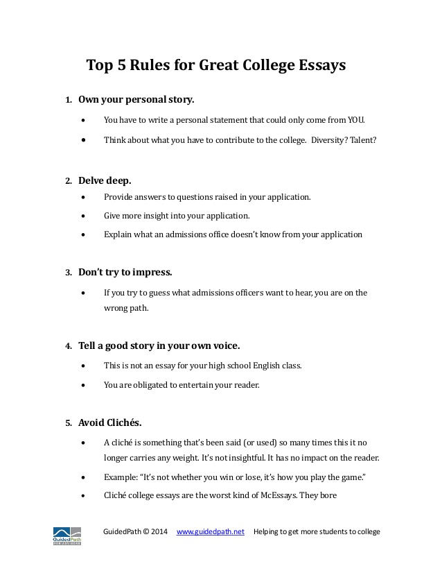 Great college admission essays