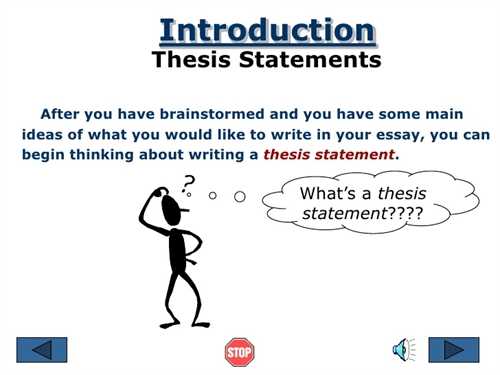 Help creating a thesis statement