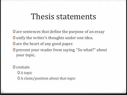 Help with writing a thesis statement