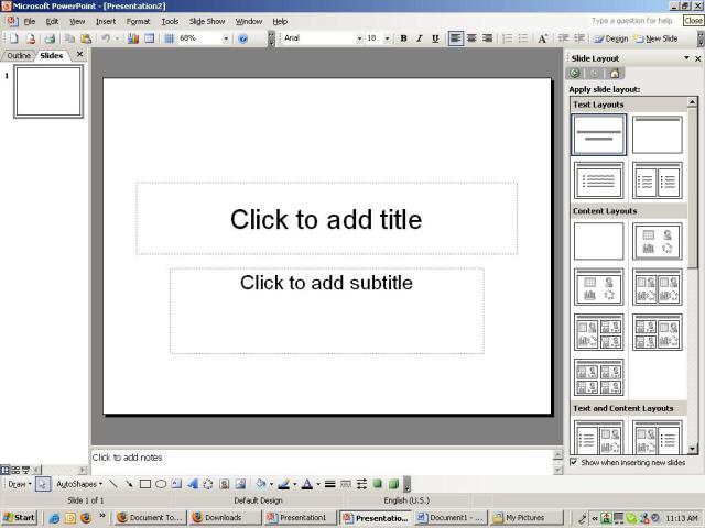 Making a powerpoint presentation