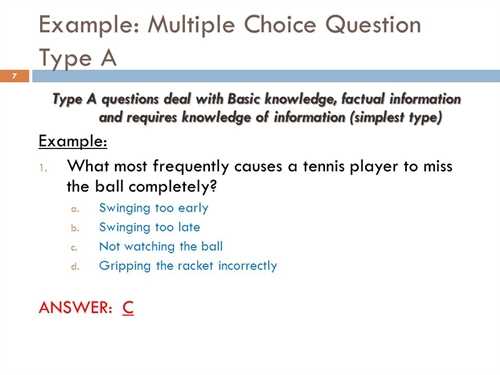 Multiple choice questions