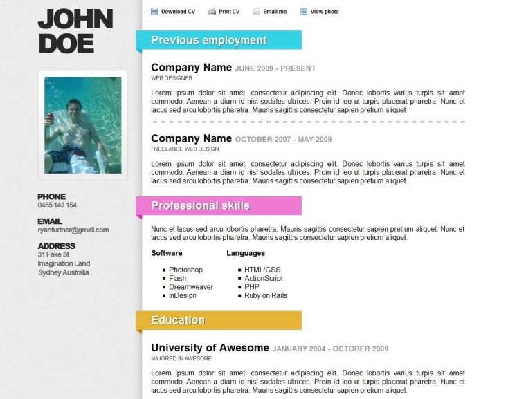 Online cv