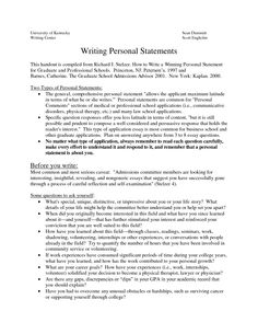 Online personal statement