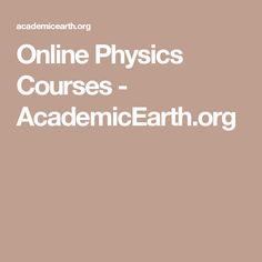 Online physics course