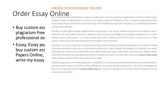 Order custom essay