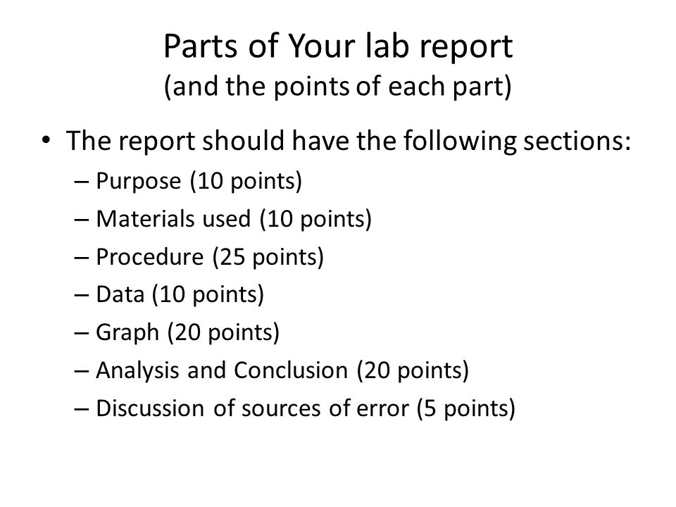 Parts of a lab