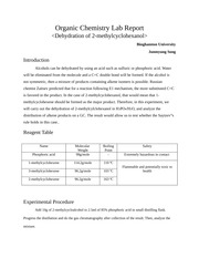 Organic Chemistry Lab Report