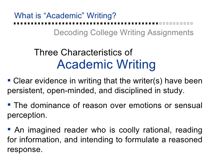 Personal academic writing