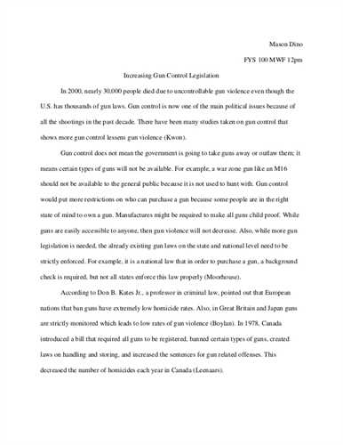 Persuasive essay on stricter gun laws