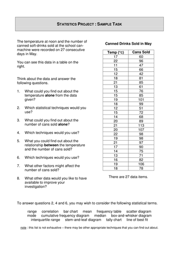 Questions for statistics project