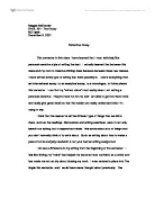 how to write personal reflection paper
