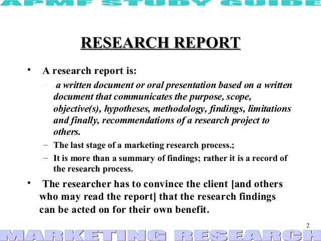 Writing research reports