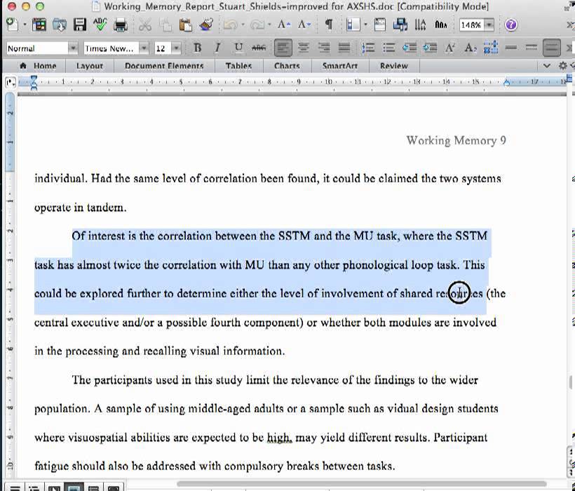 Sections of a lab report