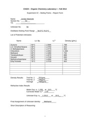 Steam distillation lab report