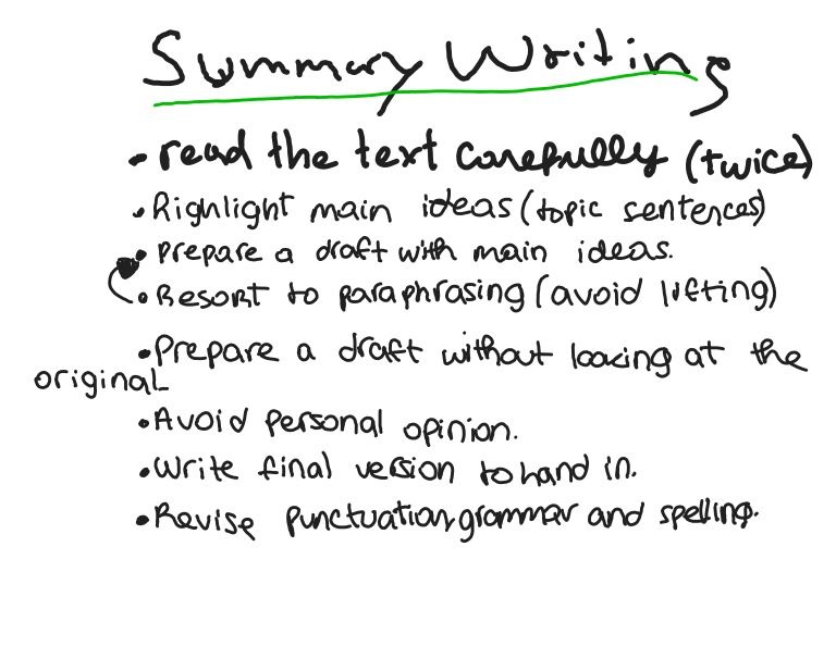 Summary writing