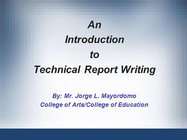 Technical writing report