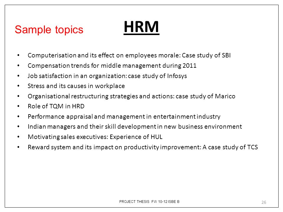 Master Thesis Title: Learning from the management and development.