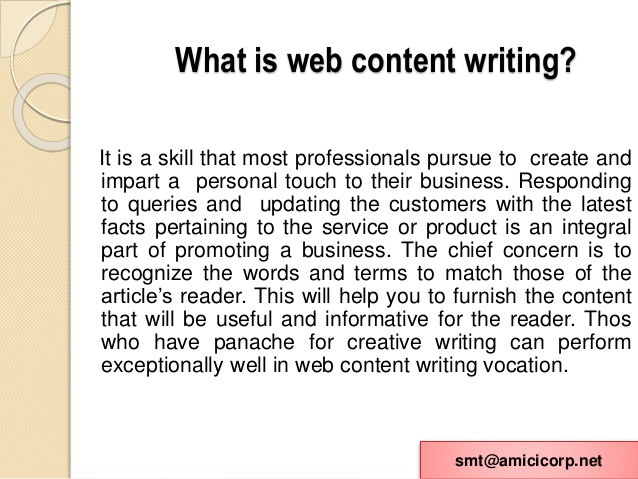 Web content writing