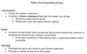 Write an expository essay