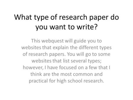 Writing research papers a guide to the process