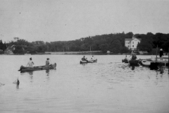 Canoes leaving Eel Pond.
