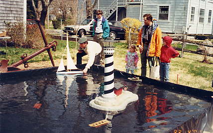 pool with lighthouse