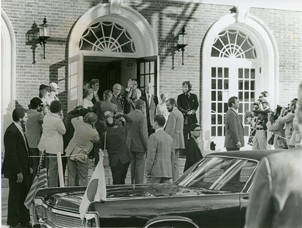 exhibit-emporer-visits-woods-hole Photo: Dorothy I. Crossley, WHHM Archives, 1975